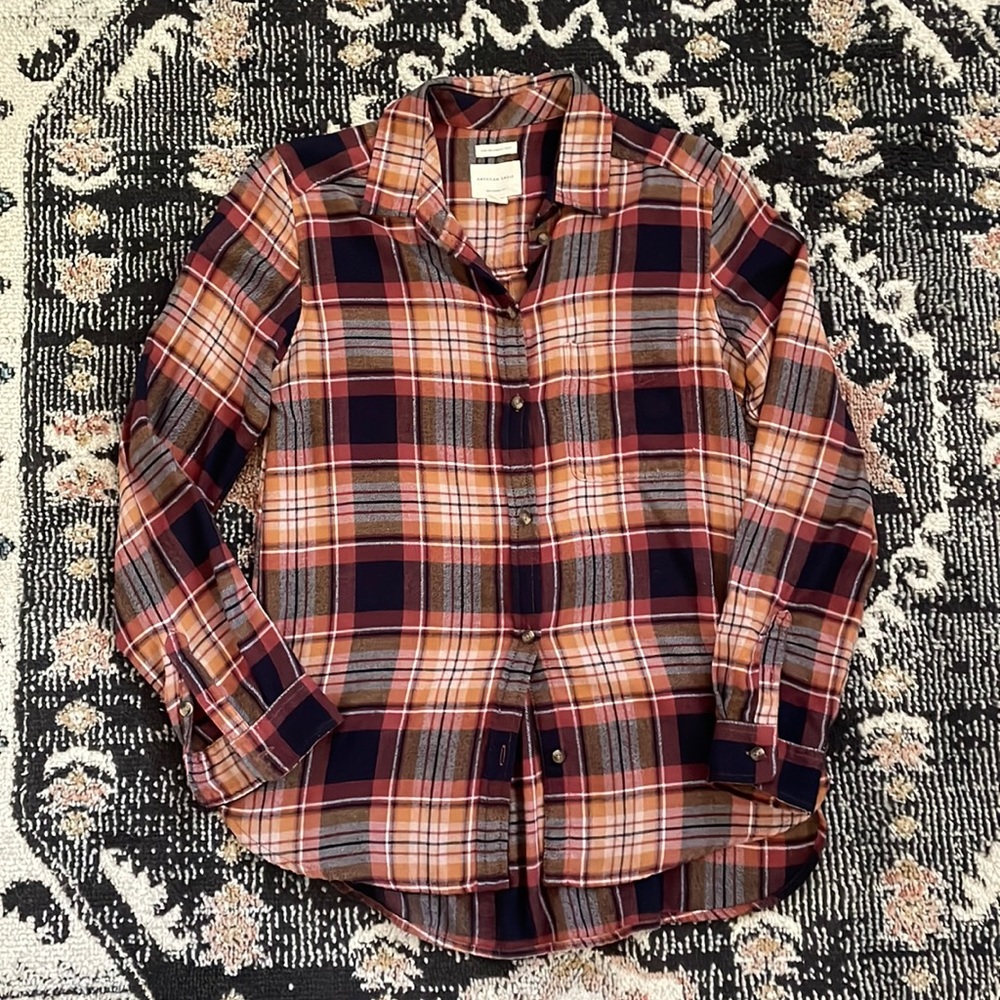 American Eagle Boyfriend Fit Flannel Shirt